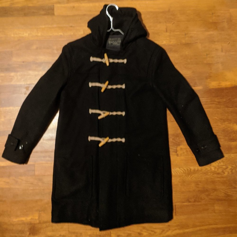 J Crew Black Duffle Coat